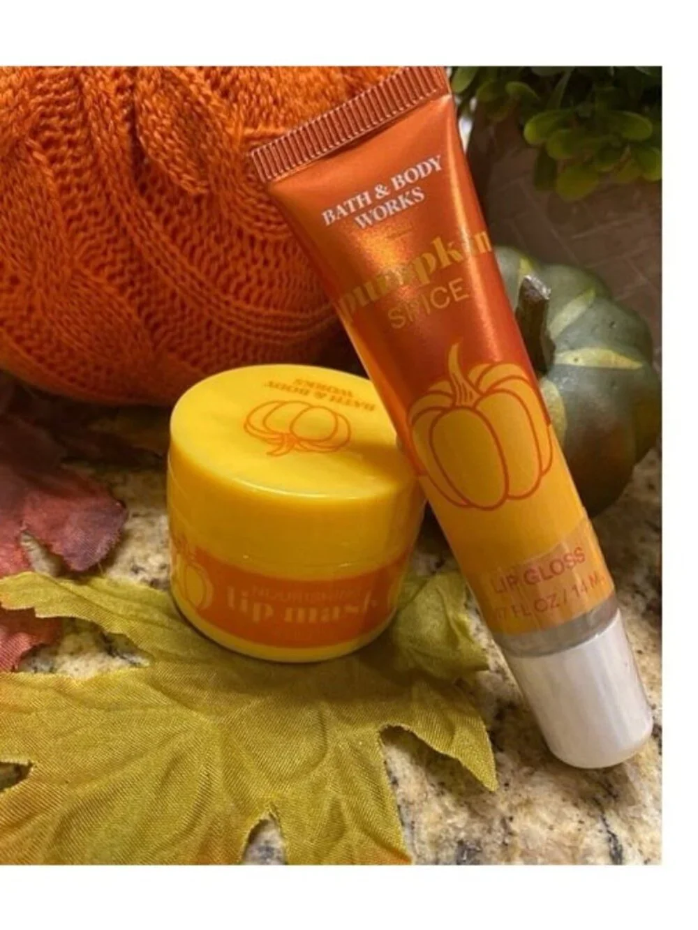 Bath & Body Works PUMPKIN SPICE Lip Care NEW 2 Pc Set
